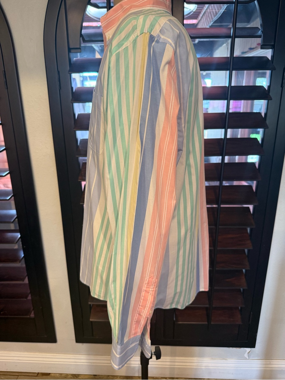 Brooks Brothers Friday Shirt Mens L Pastel Multicolor Stripe Cotton Button Down - Picture 5 of 9